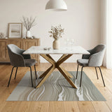 Layered Abstract Waves Area Rug