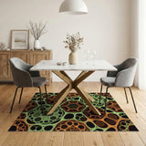 Vibrant Interlocking Cell Geometric Area Rug
