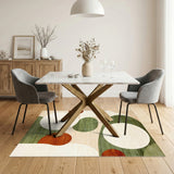 Green Abstract Circle Area Rug
