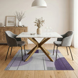 Purple Purple Geometric Abstract Area Rug