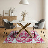 Pink Mandala Persian Area Rug