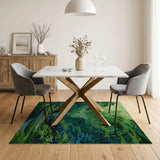 Misty Emerald Mountain Valley Area Rug