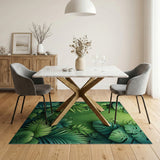Green Lush Green Monstera Leaf Area Rug