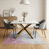 Ethereal Grey Blush Abstract Area Rug