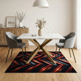 Geometric Modern Red Bold Red Chevron Geometric Area Rug