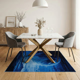 Starry Indigo Moon Over Mountains Rug