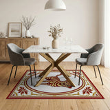 Ornate Framed Tiger-Striped Dog Area Rug