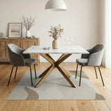Abstract Neutral Wave Area Rug