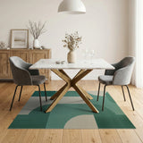 Geometric Modern Teal Geometric Abstract Area Rug