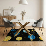Multi-color and Patterns Kids Cartoon Space Planets Area Rug
