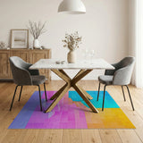 Vibrant Cascading Steps Geometric Area Rug