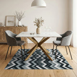 Modern Black White Zigzag Chevron Area Rug