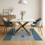 Navy Starfish Coastal Stripe Area Rug