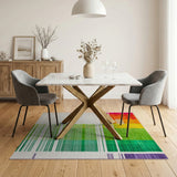 Multi-color and Patterns Vibrant Multi-Color Stripe Geometric Area Rug