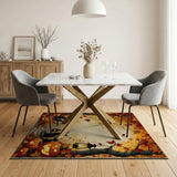 Vintage Halloween Black Cats Jack-o-Lanterns Rug