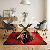 Geometric Modern Bold Red Lips Geometric Area Rug