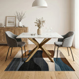 Abstract Wave Brown Area Rug