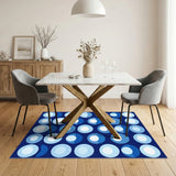 Blue Geometric Circle Area Rug