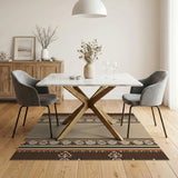 Brown Tan Southwestern Runner Rug