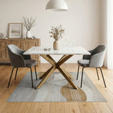 Abstract Beige Wave Area Rug