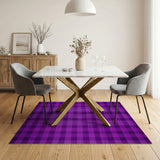 Purple Black Plaid Area Rug