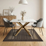 Brown Tan Geometric Striped Woven Area Rug