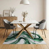 Abstract Area Emerald Swirl Abstract Area Rug