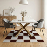 Brown Checkerboard Area Rug