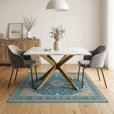 Traditional Persian Medallion Teal Persian Medallion Area Rug