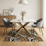 Cheetah Print Pattern Beige Area Rug