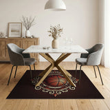 Ornate Vintage Basketball Champion Area Rug