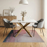Pink Layered Mountain Abstract Area Rug