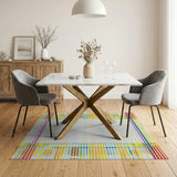Geometric Modern Vibrant Multi-Color Geometric Dot Area Rug