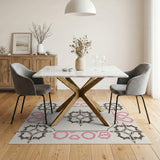 Pink Accented Persian Medallion Area Rug
