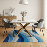 Serene Blue Wave Area Rug