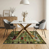Kids Cartoon Whimsical Mushroom Meadow Area Rug