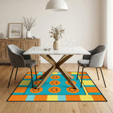 Smiley Faces Blue Kids Area Rug