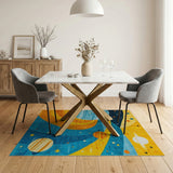 Cosmic Space Adventure Kids Area Rug