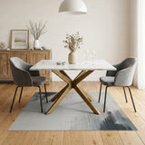 Streaked Grey Abstract Area Rug