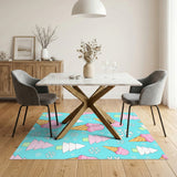Pink Ice Cream Cone Washable Area Rug