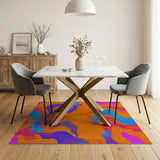 Geometric Modern Vibrant Wavy Multi-Color Geometric Area Rug