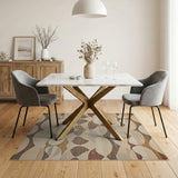 Beige and Neutral Abstract Area Abstract Wavy Beige Neutral Area Rug