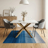 Ombre Blue Gradient Stripe Area Rug