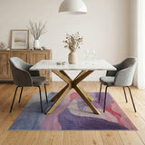 Abstract Area Multi-color and Patterns Purple Wave Abstract Area Rug