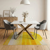 Abstract Sunrise Yellow Striped Area Rug