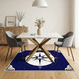 Navy Compass Rose Area Rug