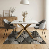 Grey Seashell Coastal Beach Rug
