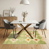Geometric Modern Green Starburst Geometric Area Rug