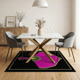 Pink Art Deco Fan Area Rug
