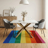 Multi-color and Patterns Vibrant Rainbow Striped Shag Area Rug